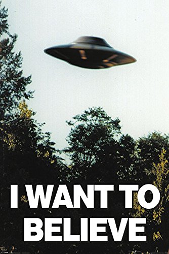 X-Files - I Want to Believe - UFO - Filmposter Kino Movie x-Files Science Fiction Sci Fi 61x91,5 cm + Wechselrahmen, Shinsuke® Maxi MDF schwarz, Acryl-Scheibe von empireposter