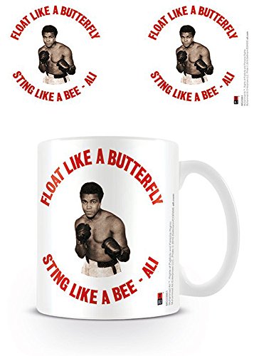 empireposter - Ali, Muhammad - Float Like A Butterfly Retro - Größe (cm), ca. Ø8,5 H9,5 - Lizenz Tassen, NEU - Beschreibung: - Keramik Tasse, weiß, bedruckt, Fassungsvermögen 320 ml, offiziell lizenziert, spülmaschinen- und mikrowellenfest - von empireposter