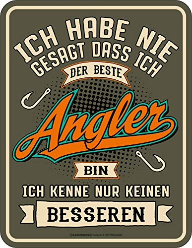 empireposter Angeln - Bester Angler - Blech-Schild Spruch - Blechschild - Grösse 17x22 cm von empireposter