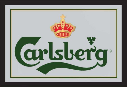 empireposter Beer - Carlsberg - Bedruckter Spiegel mit Kunststoff Rahmen, Kult-Spiegel - Grösse 30x20 cm von empireposter