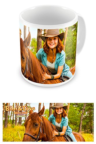 empireposter - Bibi & Tina - Cowgirl Tina - Größe (cm), ca. Ø8,5 H9,5 - Lizenz Tassen, NEU - Beschreibung: - Keramik Tasse, weiß, bedruckt, Fassungsvermögen 320 ml, spülmaschinen- und mikrowellenfest - von empireposter