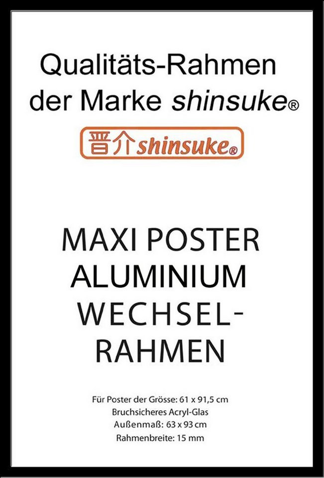 empireposter Bilderrahmen ALU Rahmen für Poster der Grösse 61x91,5 cm von empireposter