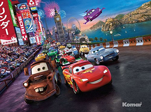 empireposter Cars Race - Disney Foto-Tapete - Wallpaper - Mural 254x184cm - 4-teilig. Beigelegt sind eine Packung Kleber und eine Klebeanleitung. von empireposter