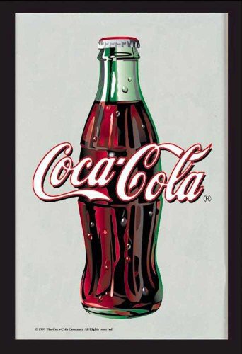 empireposter Coca Cola Bottle - Bedruckter Spiegel mit Kunststoff Rahmen in Holzoptik, Kult-Spiegel - Größe 30x40 cm von empireposter