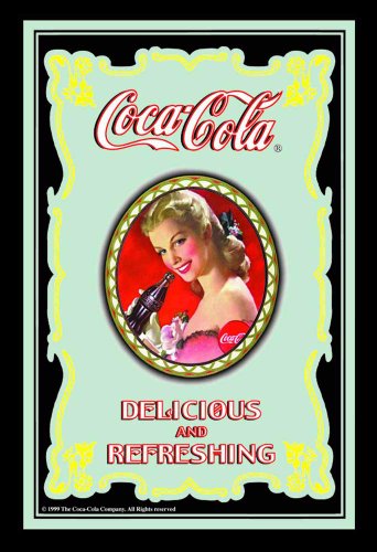empireposter Coca Cola Klassik - Bedruckter Spiegel mit Kunststoff Rahmen in Holzoptik, Kult-Spiegel - Grösse 20x30 cm von empireposter