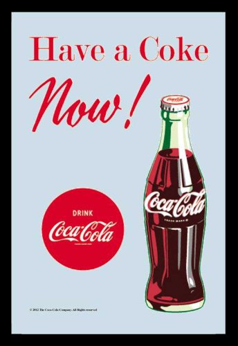 empireposter Coca Cola - Now! - Bedruckter Spiegel mit Kunststoff Rahmen in Holzoptik, Kult-Spiegel - 20x30 cm von empireposter