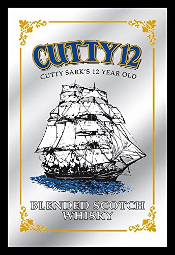 empireposter Cutty Sark - Cutty 12 Whisky - Bedruckter Spiegel mit Kunststoff Rahmen, Kult-Spiegel - Größe 20x30 cm von empireposter