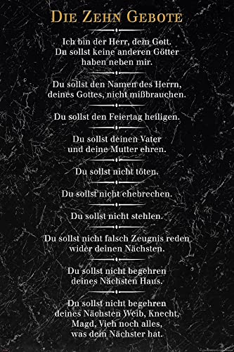 Die 10 Gebote - Schwarz - Inspirations Poster Druck - Größe cm + 2 St Posterleisten Kunststoff 62 cm schwarz Die 10 Gebote - Schwarz - Inspirations Poster Druck - Größe cm + 2 St Posterleisten Kunststoff 62 cm schwarz von empireposter