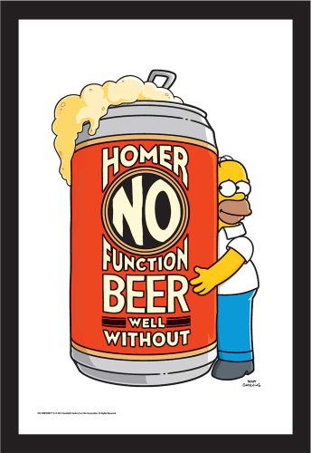 empireposter Die Simpsons Beer - Bedruckter Spiegel mit Kunststoff Rahmen in Holzoptik, Kult-Spiegel - Grösse 20x30 cm von empireposter