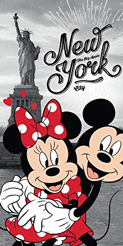 empireposter Disney - Mickey Minnie NY - Baumwoll-Handtuch - 70x140 cm - Strandtuch Badetuch von empireposter