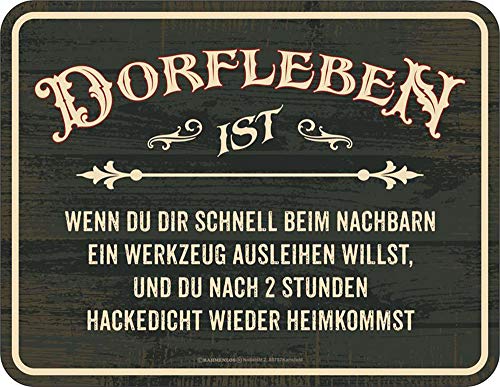 empireposter Dorfleben - Werkzeug - hochwertig bedrucktes Blechschild - Größe 22x17 cm von empireposter