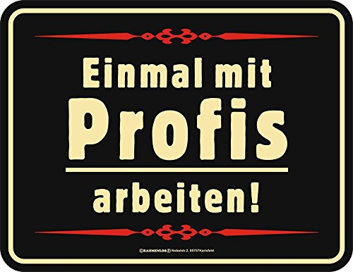 empireposter Einmal mit Profis Arbeiten - Geprägter Blechmagnet - Größe 9x7 von empireposter