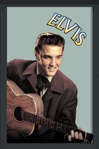 empireposter Elvis Presley Gitarre - Bedruckter Spiegel mit Kunststoff Rahmen in Holzoptik, Kult-Spiegel - Grösse 20x30 cm von empireposter