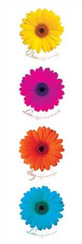 empireposter Flowers - Dance, Love, Sing - Slim Poster Blumen - Grösse 30,5x91,5 cm von empireposter