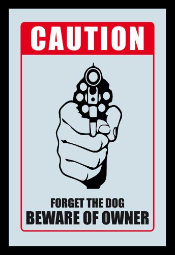 empireposter Fun Caution - Bedruckter Spiegel mit Kunststoff Rahmen in Holzoptik, Kult-Spiegel - Grösse 20x30 cm von empireposter