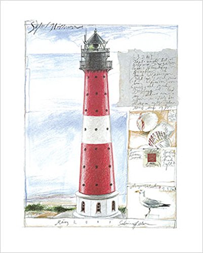 empireposter Gerke, Sabine - Sylt/Hörnum - Kunstdruck Artprint Zeichnung Leuchtturm - Grösse 40x50 cm von empireposter