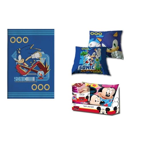 empireposter Geschenkset - Sonic - Kuscheldecke und Kissen - Größe 100x140 cm / 35x35 cm von empireposter