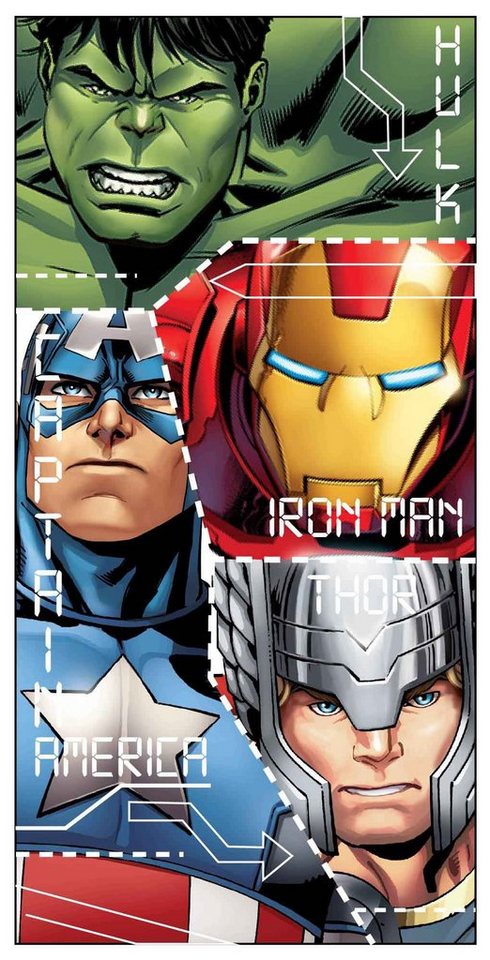 empireposter Handtuch Avengers - Superhelden - Mikrofaser Strandtuch 70x140 cm, 100 % Polyester von empireposter