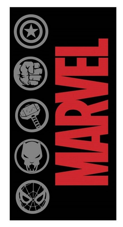 empireposter Handtuch Marvel - Logo - Baumwoll Handtuch - 70x140 cm - Strandtuch Badetuch von empireposter