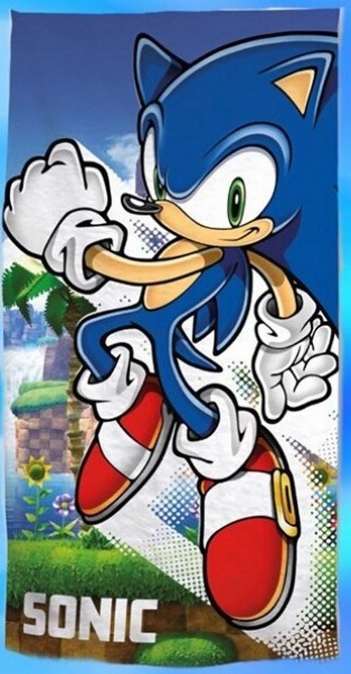 empireposter Handtuch Sonic - Jump - Mikrofaser Handtuch - 70x140 cm - Strandtuch von empireposter