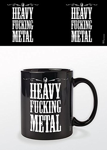 empireposter Heavy Fuckin Metal-on Black-Keramik Tasse-Größe Ø8,5 H9,5 cm, bunt, 12 x 8 x 10 cm von empireposter