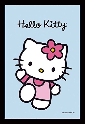 empireposter Hello Kitty Pink - Bedruckter Spiegel mit Kunststoff Rahmen in Holzoptik, Kult-Spiegel - Grösse 20x30 cm von empireposter