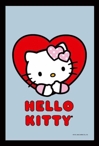 empireposter Hello Kitty Red Heart - Bedruckter Spiegel mit Kunststoff Rahmen in Holzoptik, Kult-Spiegel - Größe 30x40 cm von empireposter