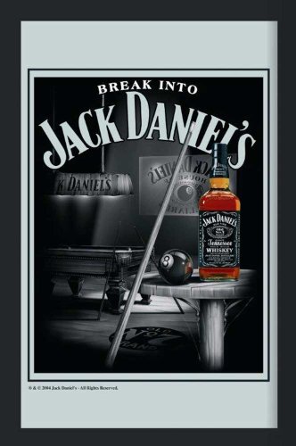 empireposter Jack Daniels Billiard - Bedruckter Spiegel mit Kunststoff Rahmen in Holzoptik, Kult-Spiegel - Größe 30x40 cm von empireposter