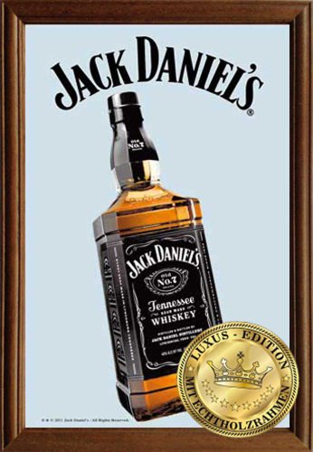 empireposter Jack Daniels Flasche 2 - Spiegel mit Echtholzrahmen - 22x32x1,2 cm von empireposter