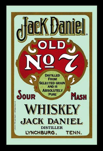 empireposter Jack Daniels Whiskey Retro - Bedruckter Spiegel mit Kunststoff Rahmen in Holzoptik, Kult-Spiegel - Grösse 20x30 cm von empireposter