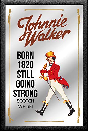 empireposter Johnnie Walker - Scotch Whiski - bedruckter Spiegel im Kunststoff Rahmen - 20x30 cm von empireposter