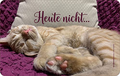 empireposter Katze - Heute Nicht - Resopal Brettchen Frühstücksbrettchen 23,5x14,5 cm von empireposter