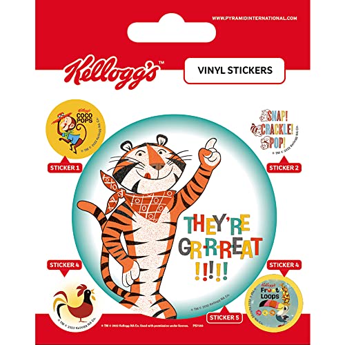 empireposter Kellog´s - Vintage Around The World - 5 Sticker im Set Aufkleber - 10x12,5 cm von empireposter