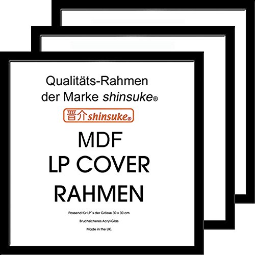 empireposter - LP Plattencover Rahmen - 3er-Set MDF innen 31,5x31,5 schwarz - Größe (cm), ca. 36,5x36,5 - Wechselrahmen, NEU - Passend für Schallplattenhüllen - Beschreibung: - 3 Stück Rahmen #332165 Wechselrahmen der Marke empire Frames 3er Set besteht aus 3 Stück 30mm MDF (Holzfaserwerkstoff) lackiert Acrylglas-Scheibe - von empireposter