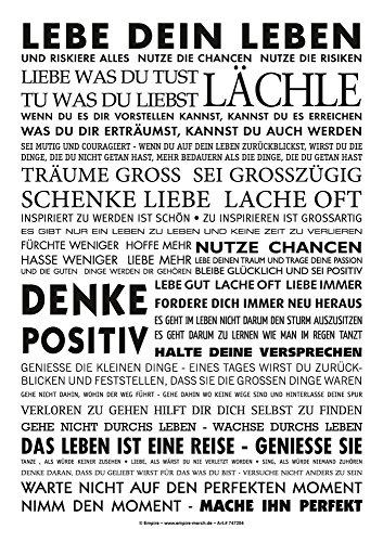 empireposter Lebe Dein Leben - Sticker PVC Aufkleber - Motivation Sprüche 7x10 cm von empireposter