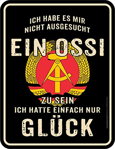 empireposter Magnet Spruch - Fun - Ossi Glück - Größe 7x9 - geprägter Blechmagnet von empireposter