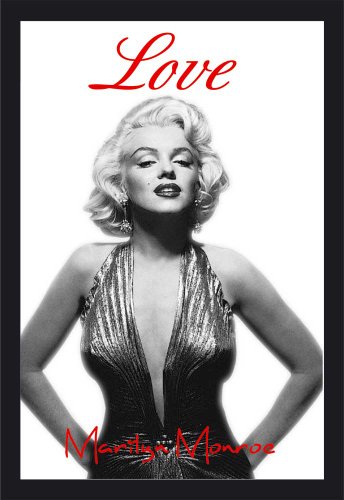 empireposter Marilyn Monroe Love - Bedruckter Spiegel mit Kunststoff Rahmen in Holzoptik, Kult-Spiegel - Grösse 20x30 cm von empireposter
