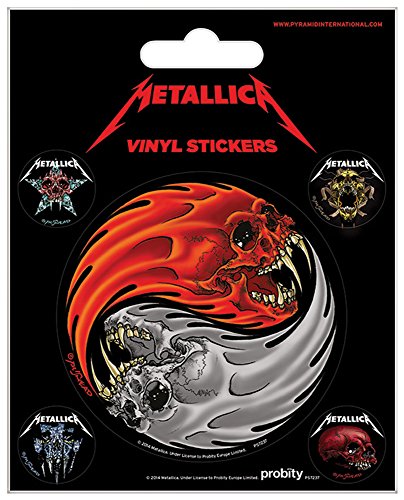 empireposter Metallica - Yin & Yang Skull- Stickerset Sticker Aufkleber 10x12,5 cm mit 5 Sticke von empireposter