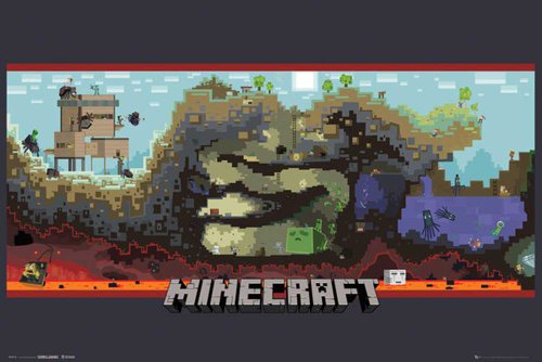Minecraft - Underground Open World Videospiel PC Poster Plakat Druck - Grösse 91,5x61 cm + 2 St Posterleisten Kunststoff 93 cm schwarz Minecraft - Underground Open World Videospiel PC Poster Plakat Druck - Grösse 91,5x61 cm + 2 St Posterleisten Kunststoff 93 cm schwarz von empireposter