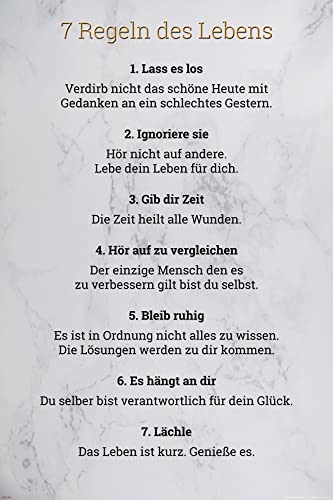 empireposter Motivational - 7 Regeln des Lebens - weiß Version 2 - Motivations Poster Plakat Druck - Größe 61x91,5 cm von empireposter