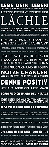empireposter Motivational - Lebe Dein Leben - schwarz - Kunstdruck - Miniposter Druck -Größe 30,5x91,5 von empireposter