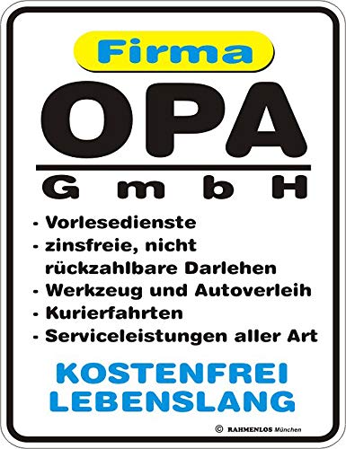 empireposter Opa GmbH - Blech-Schild Blechschild mit Spruch, 4 Saugnäpfe - Grösse 17x22 cm empireposter Opa GmbH - Blech-Schild Blechschild mit Spruch, 4 Saugnäpfe - Grösse 17x22 cm von empireposter