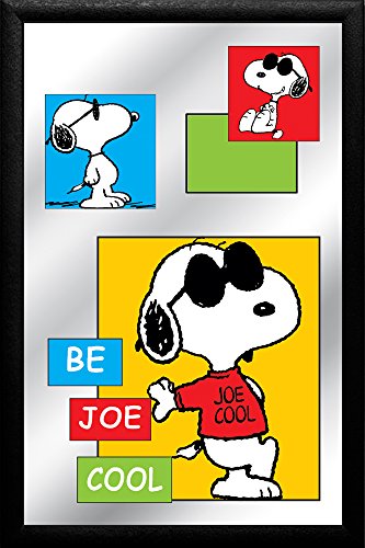 empireposter Peanuts - Snoopy - Joe cool - Größe 20x30 bedruckter Spiegel im Kunststoff-Rahmen von empireposter