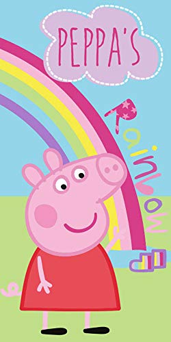 empireposter Peppa Pig - Rainbow - Baumwoll-Handtuch - 70x140 cm - Strandtuch Badetuch von empireposter