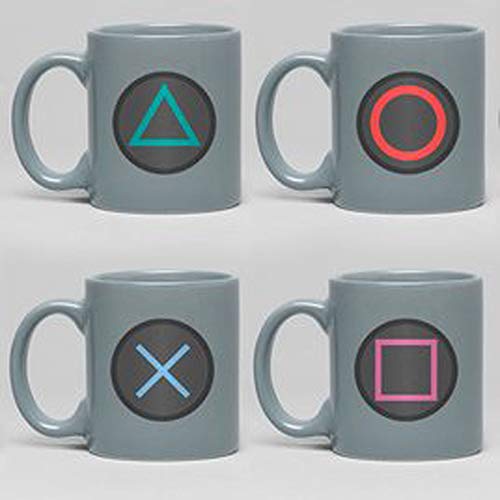 empireposter Playstation - Buttons - 4 Keramik Espresso Tassen im Set - Größe Ø6,5 H7 cm von empireposter