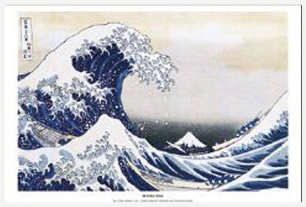 empireposter Poster Katsushika Hokusai - The Great Wave - Poster - Größe 61x91,5 cm, (1 St), + Wechselrahmen Shinsuke® Maxi Kunststoff weiss, Acryl-Scheibe von empireposter