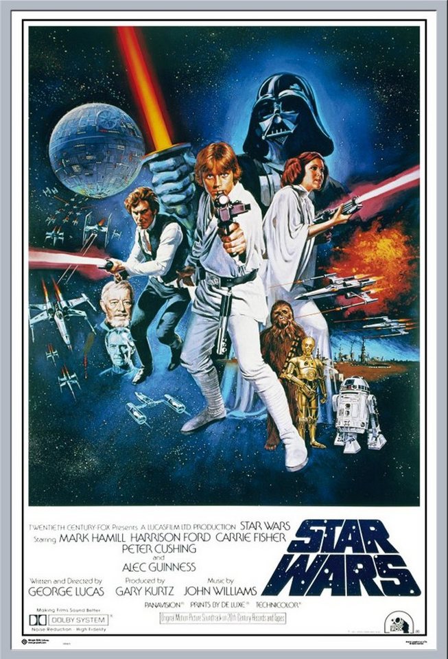 empireposter Poster Star Wars Maxi Poster, Star Wars - Orange Sword of Darth Vader (Poster + Rahmen), + Wechselrahmen Shinsuke® Maxi 61x91,5 Kunststoff Silber, Acryl-Scheibe von empireposter