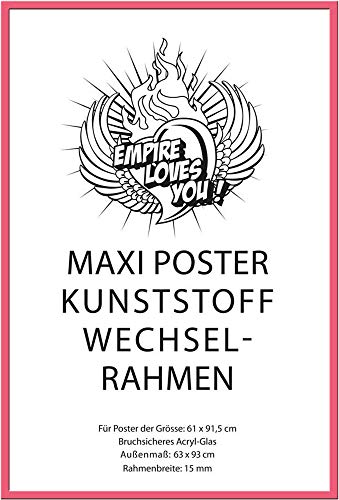 empireposter Rahmen Maxi-Poster 61x91,5cm, Kunststoff/Acrylglas, 61x91,5cm, rosa von empireposter