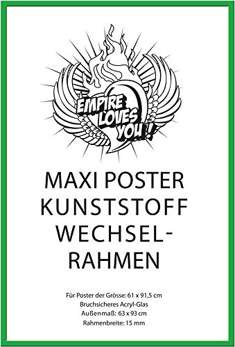 empireposter Rahmen Maxi-Poster und Landkarten 61x91,5cm, Kunststoff/Acrylglas, 61x91,5cm, grün von empireposter