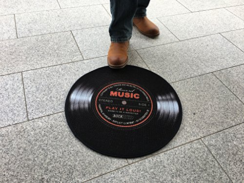 empireposter Record Music - Play it Loud - Hochwertiger Teppich - Größe Ø 50 cm von empireposter